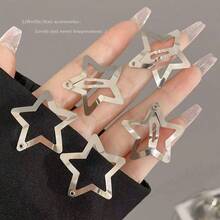 Elegant Star Hair Clip Kit - BB Silver Style Clips INS Y2K - 銀色 - 查看 6
