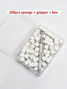 200/100/50個迷你海綿塊附4爪鑷子，美甲漸層漸變海綿，適用凝膠指甲油與鏡面粉，DIY美甲工具套裝 - 杏色 - 查看 15