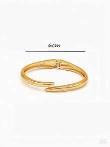 1pc Women's Fashion Personalized European & American Style Open Design Bangle Bracelet - Yellow Gold - View 2