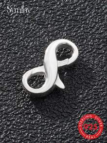 SYMFNY 1 pieza Conector de joyería con símbolo de infinito de plata de ley 925, extensor de pulsera, accesorio DIY - Hebilla en forma de 8 - Ver 6