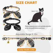 Dolaer Cat Collar Breakaway With Bowtie And Bells, 2 Pack Cute Bunny Ear Kitten Collars, Classic Plaid Design With Safety Buckle Adjustable For Small Large Cats Boys & Girls - Heart - View 2