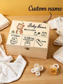 Caja de recuerdos personalizada, Caja de recuerdos con texto personalizado, Caja de almacenamiento de madera personalizada, Caja de recuerdos personalizada, Patrón de animal lindo, Caja decorativa personalizable, Caja de madera, Caja de recuerdos para vacaciones, Regalo de cumpleaños, Aniversario, Decoración del hogar, Regalo único, Dormitorio, Hogar, Amigos - Multicolor - Ver 2