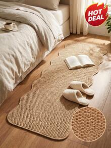 1pc Interesting Area Rug, 1150g/M² Faux Sisal Carpet, Soft & Fluffy, Non-Slip & Washable Floor Mat, Rug For Living Room Bedroom, Decorative Home Decor Carpet - Brown - View 2