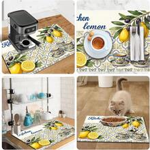 1pc Dish Drying Mat, Coffee Machine Mat, Vintage Style Multi-Coffee Drink Print Polyester Fiber Absorbent Mat, Durable And Highly Absorbent, Suitable For Cafes, Dining Tables And More, Multi-Purpose Drainage Mat, Home Gift, Tabletop Decor - XYLSD-525 - View 9