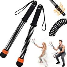 Pair Of Non-Slip Ropeless Battle Rope Adjustable Resistance Ropeless Battle Rope For Home Gym Full Body Workout Fitness Training Equipment Weighted Ropeless Workout Gear Multi-Purpose Fitness Stick For Indoor Workout - Multicolor - View 2