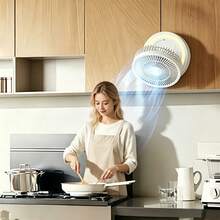 1pc Portable Desktop Fan, Household Small Fan, With LED Night Light, Both Vertical And Wall Mounted Design, USB Charging, With 5-Speed Wind Speed Adjustment, Lighting, And Timing Functions, Suitable For Home, Bedroom, Office, And Outdoor Use - Clip-on & Desk Combo - View 12