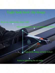 Dudukan Ponsel Mobil Magnetik Logam | Dudukan Ventilasi Udara Klip Ganda untuk iPhone & Android, Navigasi Bebas Genggam yang Stabil, Aksesori Mobil yang Sempurna - Hitam - View 6