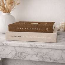 2 piezas de libros decorativos de lino sintético, adecuados para estantería, mesa de café, decoración de estante de almacenamiento, caja de libro sintético, función estética decorativa, diseño de estilo minimalista neutral, compatible con varios estilos estéticos del hogar - 222 - Ver 6