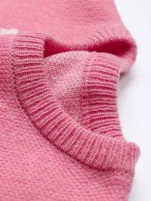 1 buah Sweater Kasual Lengan Panjang Leher Bulat dengan Detail Motif untuk Anak Laki-laki Usia 1-12 Tahun - Berwarna merah muda - View 3