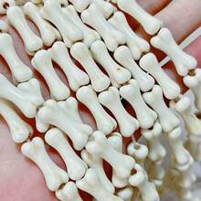 20Pcs Realistic Bone Beads, White Synthetic Stone Charms For DIY Gothic Jewelry, Halloween Crafts & Keychains - 20 Items - View 2
