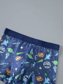 Tween Boy All-Over Print Colorblock Casual Everyday Boxer Briefs 4pcs/Pack - Multicolor - View 3