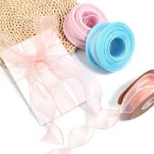 1 Packung/1 Rolle Schleifen-Dekorationsband, elegantes romantisches Geschenkverpackungsband, Feiertags-Party-Dekoration Webband, Blumen-Geschenk-Back-Verpackungszubehör, Haarschleife Kleidung Handgefertigt DIY-Zubehör - Schleife - Übersicht 2