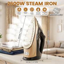 SUPERLEX 8-In-1 LED Screen Cordless Steam Iron With Ceramic Soleplate, 3200W Fast Heating, 320ML Large Water Tank, Anti-Scale & Anti-Drip. Supports Dry Ironing, Spray, Steam, Air Ironing; 2.1m Visible Range, Clear Indicator & Powerful Steam, Ideal For Home An - View 4