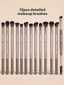 MAANGE 13/14pcs Professional Makeup Brush Set With Brush Bag, Including Powder Brush, Blush Brush, Concealer Brush, Contour Brush, Nose Brush, Eye Shadow Brush, Eyebrow Brush, Detail Brush, Foundation Brush, Face Brush, Highlighter Brush, Suitable For Powder, Liquid And Cream Products, Ideal For Daily Use And Travel, Also A Great Makeup Accessory Gift For Friends - Multicolor - View 15
