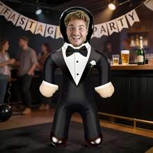 1pc Personalized Groom Inflatable Blow-Up Doll, Customize Your Face, Humorous Bachelorette Party, Bride Gift, Inflatable Man, Wedding Favor, Special Occasion - Multicolor - View 5