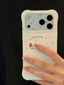 1pc INS Niche Premium Heart Bow 3D Rhinestone Transparent Lens Protector For IPhone 17 Pro Max, New Apple 17 Pro Camera Anti-Scratch Electrostatic Adsorption Soft Film - White - View 2