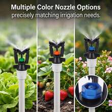 4-Point Agricultural Small Oscillating Sprinkler, Water-Saving Corrosion-Resistant Irrigation Sprayer, Suitable For Farm, Orchard, Vegetable Garden, Yard Landscape - B - View 1