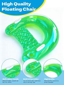 Summer Vacation Transparent U-Shaped Inflatable Water Chair With Dual Cup Holders, Foldable Portable Ergonomic Floating Lounge Chair For Adults To Relax In Swimming Pool, Beach, Lake And Seaside - Multicolor - View 5