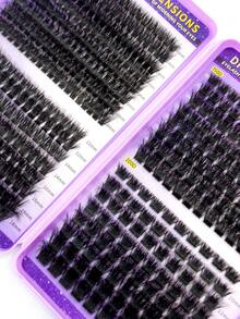 32 Rows 8-18MM C/D Curl Eyelash Book 30D-200D Cartoon Style Eyelash Clusters 0.07 Thickness Pointed Single Eyelash Clusters Suitable For Beginners Single Eyelash Strip Reusable Suitable For Party And Daily DIY - 查看 7