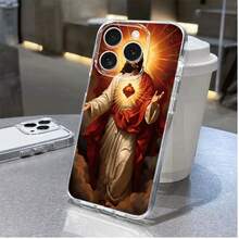 Phone Case: Fast Local Delivery. Mobile Phone Case: Sacred Heart Of Jesus Print Case, Religious Themed Protective Phone Case, Suitable For IPhone 17/16/15/14/13/12/11/X/XS/Pro/Max/Plus/Pro/Air. Suitable For A10case, Transition, , And HONOR. - 無色 - 查看 1