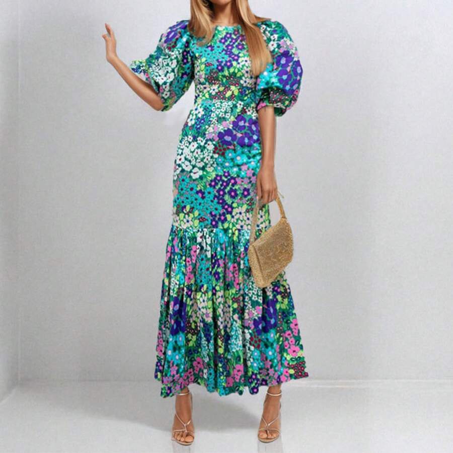 Timeless Draped Maxi Dress - Refined Silhouette & Flowy Texture - 圖片色 - 查看 1