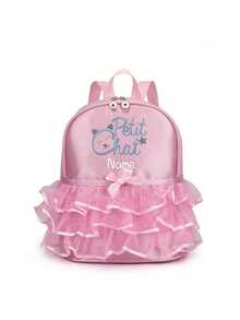 Personalized Custom Back To School Mini Casual Backpack, Simple And Exquisite Design, Versatile And Practical. Solid Color Design Accented With Bows And Lace Trim, Decorated With Ballet Style Patterns. Perfect For Daily Use, Outings, Shopping And School. Also A Great Birthday Or Back To School Gift. - Multicolor - View 18