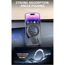 Strong Magnetic Car Phone Holder 360° Rotating Foldable Vacuum Suction Cup Mount - Multicolor - View 1