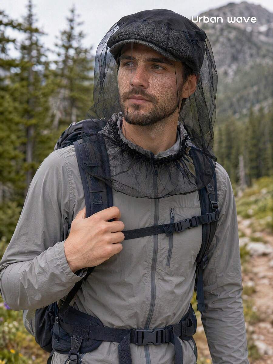 URBANWAVE Outdoor Mosquito Head Net Cover, Breathable Fine Mesh Bug Face Protector For Fishing Hiking Camping, Fits Most Caps - Multicolor - View 1