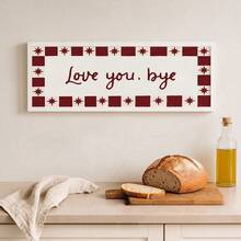 1pc Frameless 'Love You, Bye' Plaid Star Banner Canvas Wall Art - Hallway & Above Door Decor, Whimsical Quote Print For Apartment, Bedroom, Dorm, Living Room, Home Office Classroom, Party Decor & Best Gift Choice - Cartoon - View 4