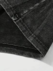 Men's Spring/Summer Casual Snowflake Pattern Vintage Distressed T-Shirt - Black - View 5