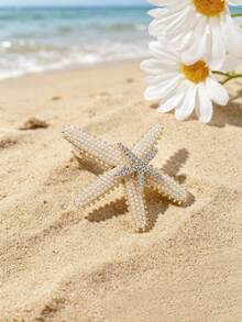 海星髮夾頂夾 鑲水鑽彈簧夾 髮飾髮簪 頭飾 優雅時尚 成人用後腦勺髮夾 - 彩色 - 查看 3