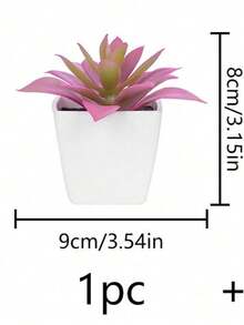 1pc (3-4 Inch) / 6pcs/Set Artificial Mini Succulent Plants, Suitable For Home, Living Room, Tabletop, Windowsill, Office Desk Decor, Mother's Day, Wedding Party Decoration - White Pink - View 15