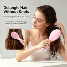 1 buah Sisir Anti Kusut, Cocok untuk Rambut Keriting, Lurus, Basah dan Kering, Sisir Rambut Wanita, Aksesori Rambut, Sisir Penata Rambut Profesional untuk Semua Jenis Rambut - Mengurai, Menghaluskan dan Memijat Kulit Kepala - Bulu Nilon, Gagang Plastik ABS - MultiWarna - View 5
