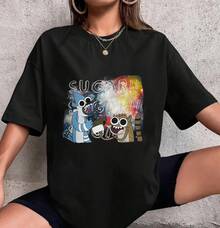 Camiseta de Regular Show Mordecai y Rigby Sugar, Camiseta de Regular Show para Regalos de Fans, Camiseta Vintage de Regular Show, Camiseta de Regular Show - Negro - Ver 1