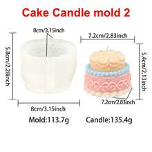 Zhonghui Mold 3D草莓蛋糕蠟燭矽膠模具，可愛甜點蛋糕香氛蠟燭模具，DIY大豆蠟蠟燭製作模具，樹脂肥皂石膏手工模具，適用生日、婚禮、家居裝飾禮物 - 蠟燭模具 - 查看 9