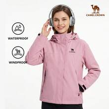 CAMEL CROWN Outdoor Hiking Jacket, Water-Resistant, Multi-Functional, Casual Work Coat, Autumn/Winter - Sunshine Powder - View 8