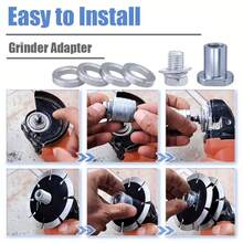 Cabezal adaptador de conversión para amoladora angular, conector convertidor de ranurado multiusos compatible con amoladora angular tipo 100/125, accesorio de repuesto para ranurado y corte de ladrillo, azulejo y pared, suministros para manualidades DIY - M10+M14 - Ver 7