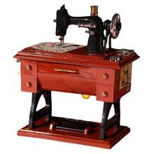 1pc European Vintage Classical Foot Pedal Sewing Machine Table Mechanical Wind-Up Music Box Home Decor Mother's Day Birthday Christmas Gift - 1PC - View 5