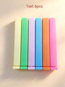 1/6 piezas o paquete múltiple de clips portátiles para sellar alimentos de colores mixtos, a prueba de humedad y herméticos para conservar aperitivos, disponibles en múltiples tamaños, esencial para dormitorio, viajes y almacenamiento de cocina, organizador para fiestas de Navidad y Halloween. - Multicolor - Ver 10