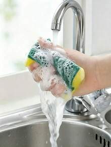 1/50 buc. Lavetă burete pentru curățarea bucătăriei, burete multifuncțional pentru frecare, consumabile de curățenie casnică, burete premium pentru spălat vase, fără zgârieturi, super absorbant și durabil, potrivit pentru spălat vase și frecat oale în bucătăria de acasă - șervețel cu burete - Vizualizare 4