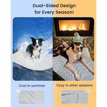 Colchoneta de enfriamiento de hielo para mascotas, cama de enfriamiento para perros, colchoneta de enfriamiento universal para perros y gatos, colchoneta de enfriamiento para mascotas para prevenir el golpe de calor en verano, colchoneta de enfriamiento para perros, colchoneta de doble uso para mascotas, funda de sofá transpirable para cama de perro, colchoneta para dormir de cachorro, suministros para mascotas de todas las estaciones - Multicolor - Ver 3