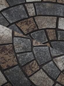 DAJIANG 1pc Stone Pattern Doormat - Thick Non-Slip Soft Velvet Carpet, Essential Home Decor, Suitable For Porch And Living Room, Machine Washable Polyester Material, Fashionable Round Design, Mosaic Print, Living Room - Multicolor - View 7