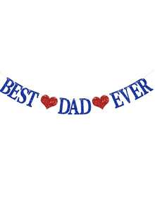 1 Set "Best Dad Ever" Banner, Happy Father's Day Glitter Decor Banner, Suitable For Father's Day Party, Party Banner, Flag, Birthday Party Decor Banner, Family Gathering Father's Day Decor Banner - Multiple Styles - View 5
