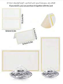 3/10pcs Elegant Acrylic Diamond Table Card Holders, Transparent Resin Table Number Plate Stands, Perfect For Wedding Decor, Party Decor, Room Decor And Home Decor - Multicolor - View 8