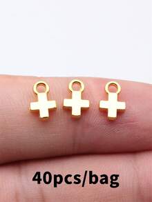 40個 7x10mm 小十字架吊墜飾品 DIY 珠寶製作項鍊鑰匙圈手機鍊手鍊配件手工藝 - Cross - 查看 10