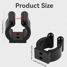 10pcs Wall-Mounted Cue/Fishing Rod Holder, Strong Toughness, Wear-Resistant And Durable, Minimalist Black Design Suitable For Various Cabinets And Wall Decor. Elastic Snap Clip Design, Firmly Grips The Rod Body With Elasticity, Compatible With Billiard Cues, Snooker Cues, Lure Rods, Hand Rods And Other Round Rods - Multicolor - View 6