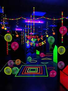 1/6pcs Vivid Neon Glow Tape - UV Reactive, Non-Stick, Easy-To-Use Bright Colored Fluorescent Tape For Birthdays, Weddings, Parties - Ideal For All Seasons And Celebrations, Neon Accessories - Multicolor - View 2