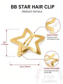 Multi-Piece Small Gold Star Hair Clips Available In 100/50/20/10 Pieces Hair Accessory Set For Women And Girls - B - View 7