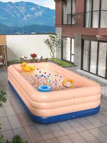 Ultra Thick Coffee Blue Bathtub, PVC Inflatable Swimming Pool, Large-Sized Swimming Pool That Can Accommodate More People, Home Outdoor Swimming Pool, - Multicolor - View 2