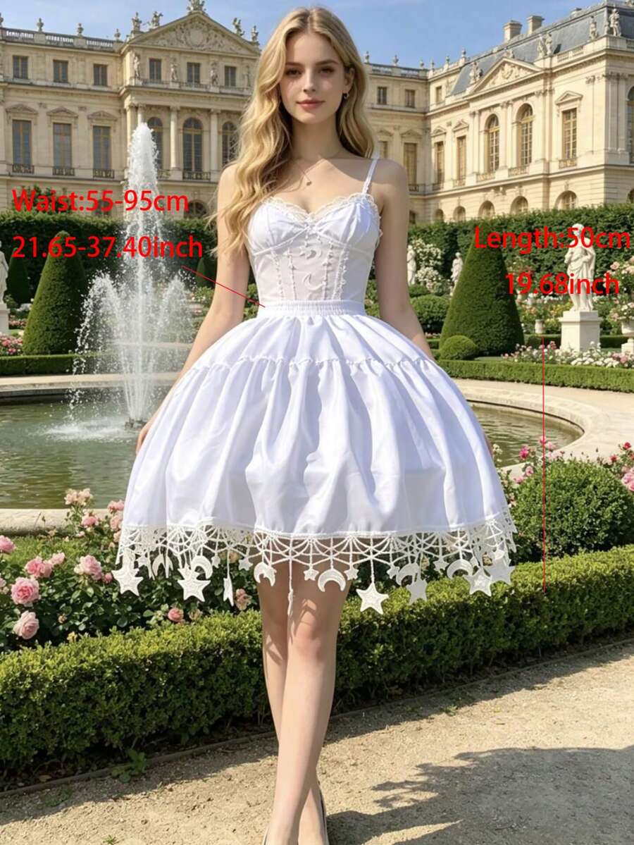 1pc Short Tassel Slip Dress, Suitable For Bride, Bridesmaid, Wedding, Holiday, Prom And Party